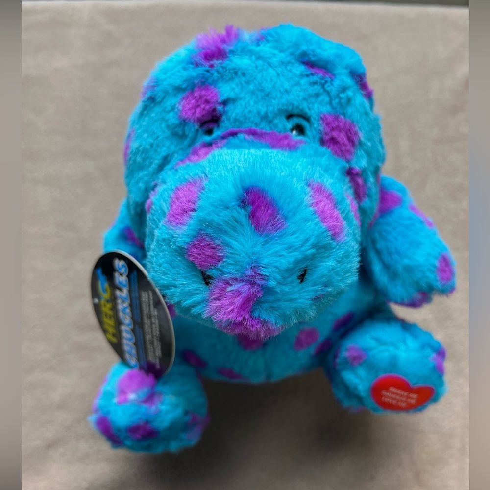 Hero Chuckles Large Alligator Plush Dog Toy Polka Dot Blue Purple